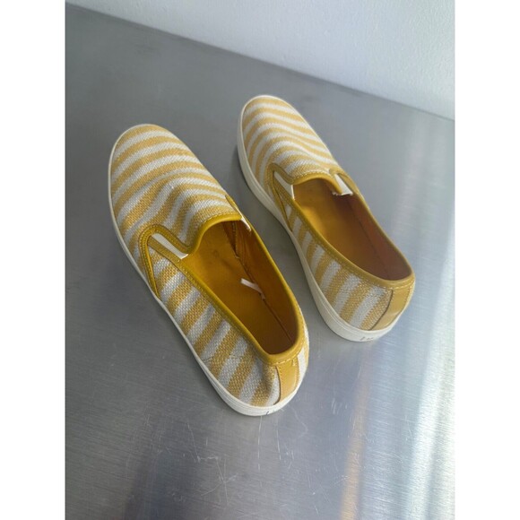 Old Navy Women's Yellow Stripe Canvas Slip On Loafer Sneaker Shoe Size 9 - Picture 6 of 8